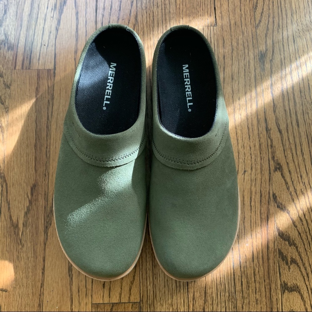 Merrell juno clog suede